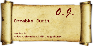 Ohrabka Judit névjegykártya